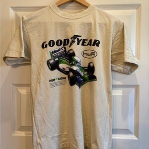HUF x Goodyear Final Lap T-Shirt in natural/off-white NWOT Washed